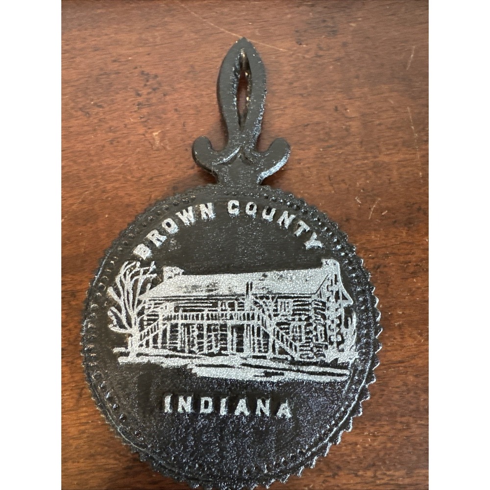 8"x5" VTG Brown County Indiana Trivet Staples Foundry - Mt Vernon, Indiana
